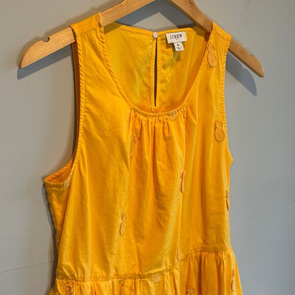 J. Crew Factory Yellow Pineapple Sleeveless Fit & Flare Dress - size 6 - Picture 3 of 7